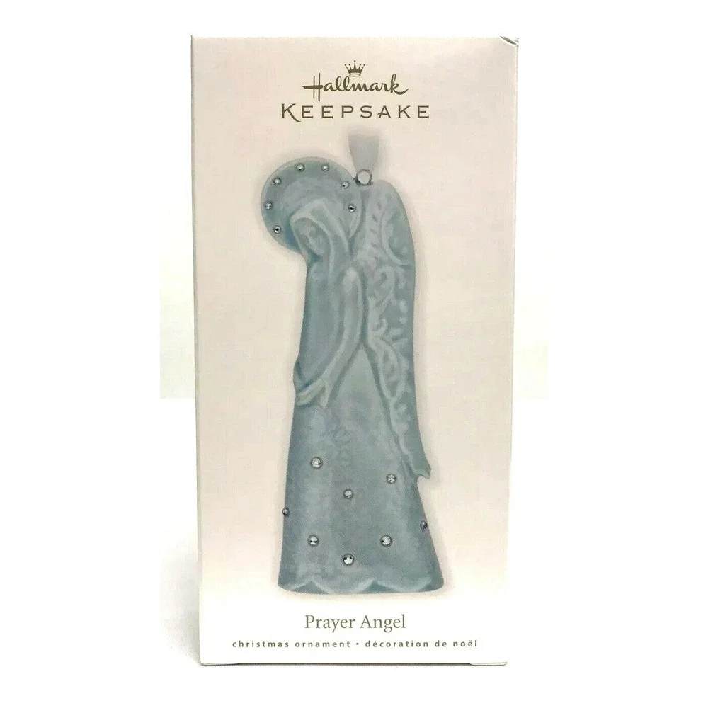 Hallmark 2010 Keepsake Ceramic‎ Prayer Angel Christmas Blue Ornament New